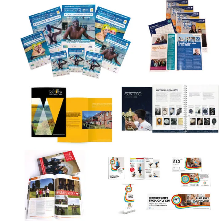 collage of printed materials